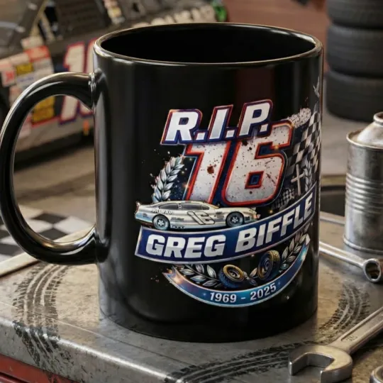 Discover RIP 16 Greg Biffle Mug | Memorial Racing Legend Tribute