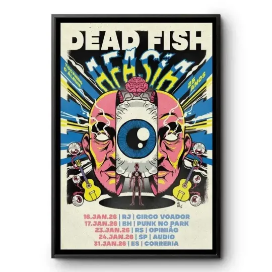 Discover NEW Dead Fish Headache Tour 2026 Concert Poster Punk Rock Wall Art
