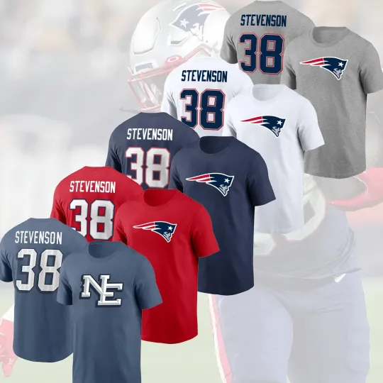 Discover Rhamondre Stevenson #38 New England Patriots 2025 Name & Number Gift for Fans