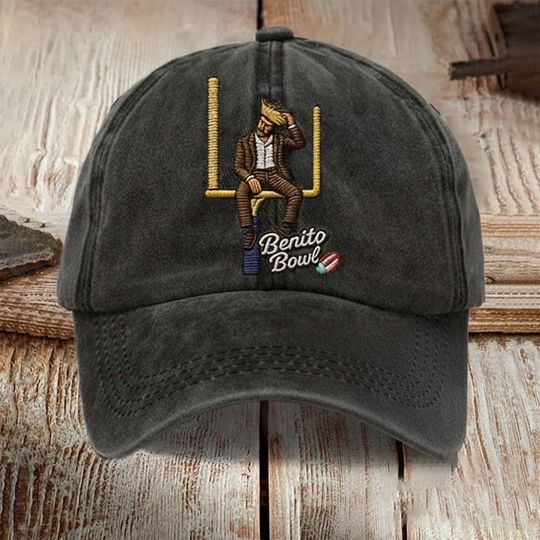 Discover Bad Benito Bowl Cap, Funny Halftime Football Embroidery Hat, Bento Bowl 94 Anniversary Gift, Badbunny Football Washed Baseball Cap