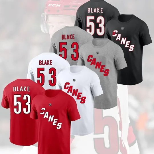 Discover HOT ! Jackson Blake #53 Carolina Hurricanes 2025 Player Name & Number for Fans