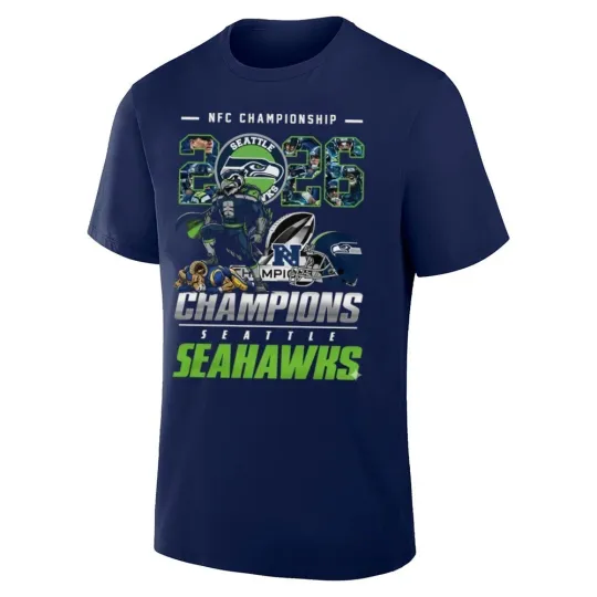 Discover Seahawks 2026 NFC Championship Champions Mascot Shirt