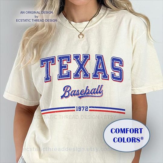 Discover Vintage Texas Baseball Shirt, Baseball Texas Shirts, Comfort Colors, Baseball Fan Gift, Retro Texas Baseball Tshirt, Texas Fan Gift, Unisex