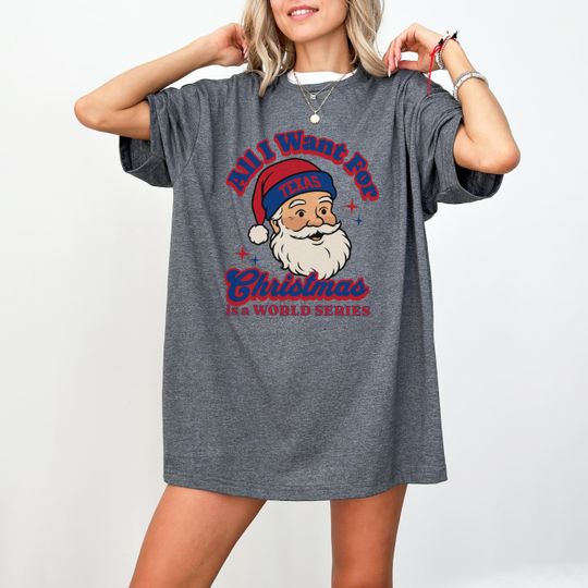 Discover Texas Baseball Christmas World Series T-Shirt, Retro Ranger Tee, Holiday Baseball Fan Shirt, Festive Sport Apparel, Funny Santa Shirt