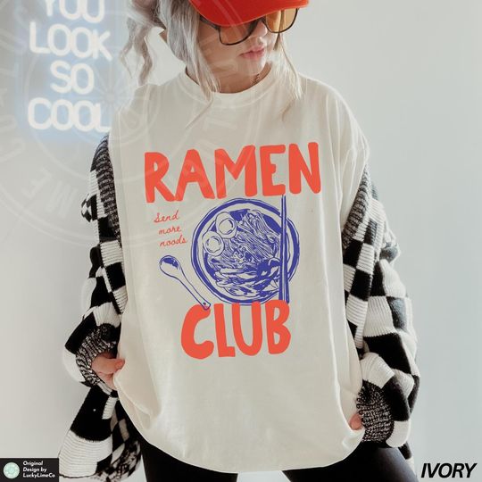 Discover Ramen Club T-Shirt, Foodie Graphic Tee, Ramen Lover Gift, Retro Ramen Shirt