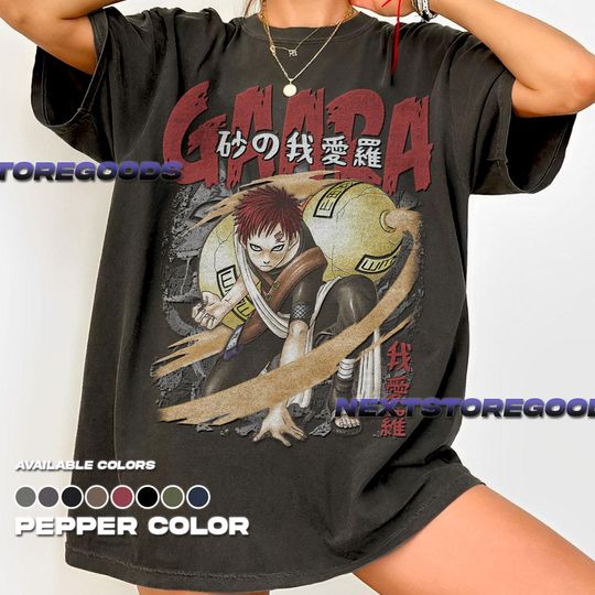 Gaara Anime T-Shirt: Retro  Graphic Tee ID