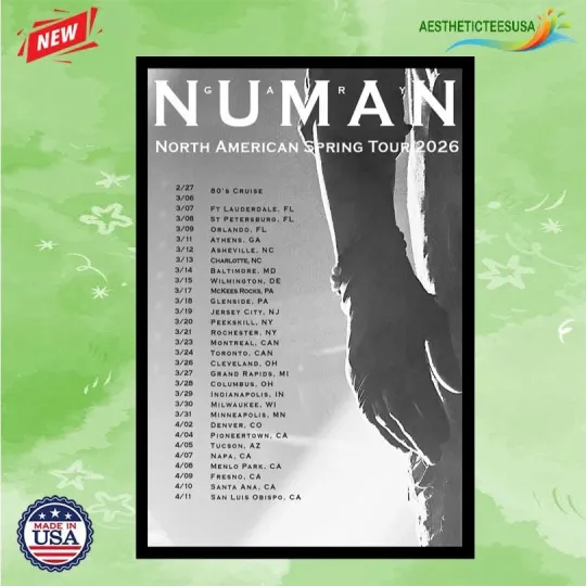 Discover NEW Gary Numan North American Spring Tour 2026 Poster Home Decor, Wall Art