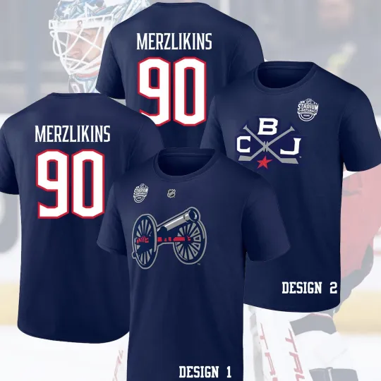Discover Elvis Merzļikins #90 Columbus Blue Jackets 2025 Stadium Series Name & Number