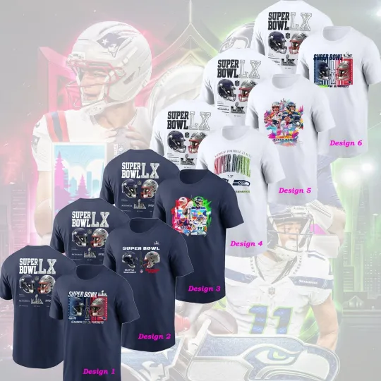Discover Super Bowl LX 2026 Seattle Seahawks vs. New England Patriots Fan Gifts