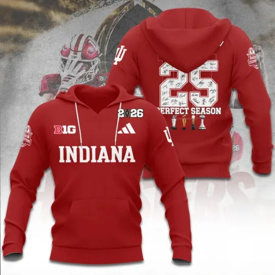 Discover Indiana Football 2025 National Champions 3D Apparel Shirt, Hoodie