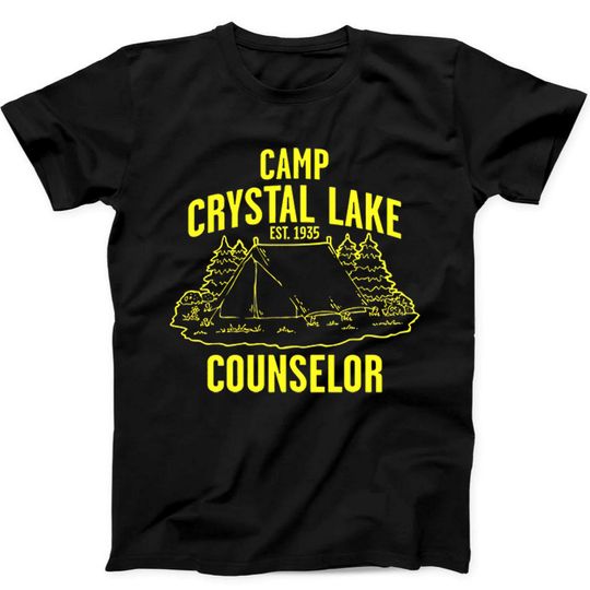 Discover Camp Crystal Lake Funny Meme Film Music Gift Black Tee T Shirt 427