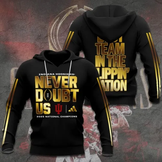 Discover Hoosiers Football 2025 National Champions 3D Apparel Shirt, Hoodie