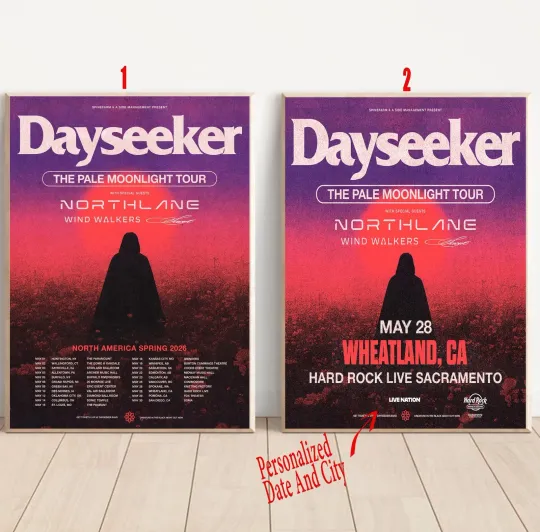 Discover Custom Dayseeker The Pale Moonlight Tour 2026 Poster