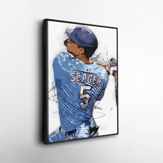 Corey Seager Texas Rangers Canvas Print Baseball Wall Art Unframed Poster Man Cave Decor Sports Gift for Rangers Fans
