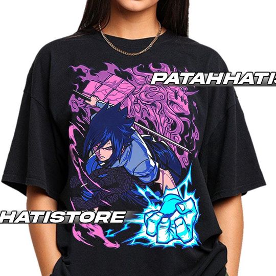 Sasuke Uchiha T-Shirt, Anime Ninja Tee, Japanese Manga Shirt, Kawaii Anime