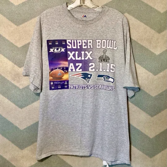 Discover Majestic - Men's Super Bowl XLIX Graphic T-Shirt - Patriotsss vs Seahawkss Super B.owll