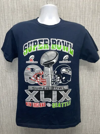 Discover Patriotsss vs Seahawkss Super B.owll Black Graphic T-Shirt Mens M