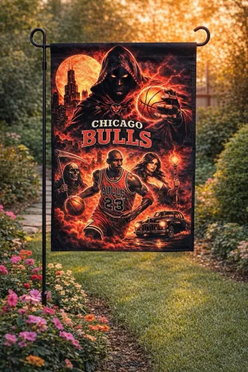 Discover Chicago Garden Flag double-Sided Custom Handmade Decor Jordan