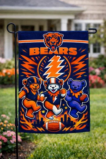 Discover Grateful Chicago Football Garden Flag double-Sided Handmade football  custom Dead