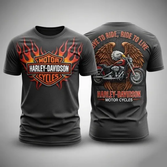Discover Haarleyy Davidson T-Shirt, Fire Live to Ride-Ride to Live Shirt