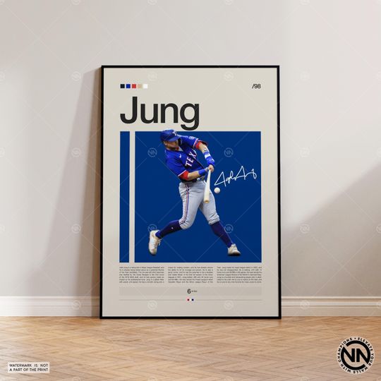 Josh Jung Poster, Texas Rangers Poster, Baseball Prints, Sports Poster, Baseball Player Gift, Baseball Wall Art, Sports Bedroom Posters