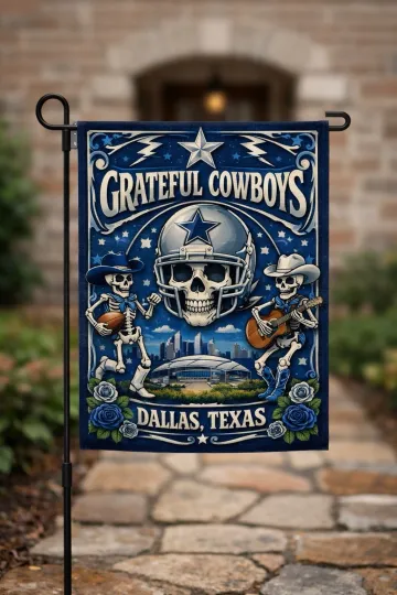 Grateful Dallas Football Garden Flag double-Sided Handmade football  custom Dead