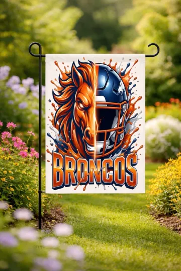 Denver Football Garden Flag double-Sided Handmade football  Football Custom