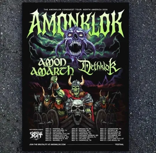 HOT! Dethklok & Amon Amarth US Tour 2026 Poster