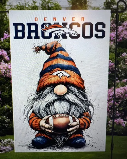 Denver Football Garden Flag double-Sided Handmade Gnome custom
