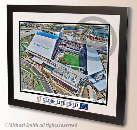Globe Life Field Wall Art Print - Texas Rangers Stadium Artwork - Baseball Fan Gift