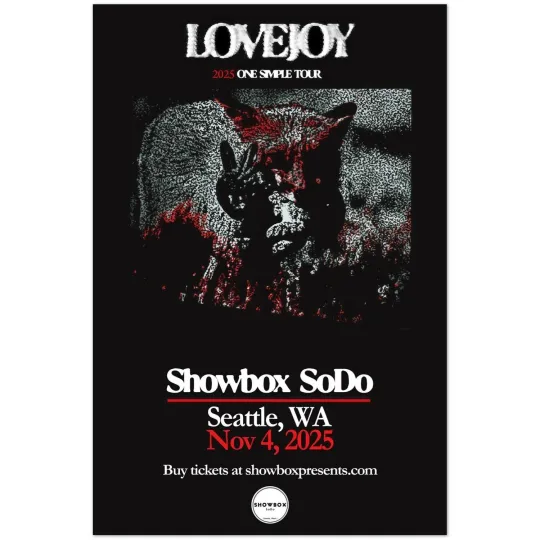 Discover Lovejoy One Simple Tour Poster Seattle SoDo Nov 4 2025