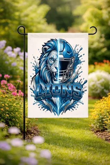 Discover Detroit Football Garden Flag double-Sided Handmade Football Custom