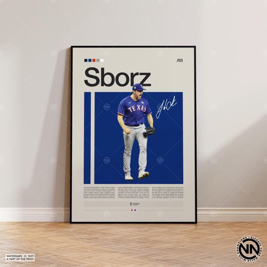 Josh Sborz Poster, Texas Rangers Poster, Baseball Prints, Sports Poster, Baseball Player Gift, Baseball Wall Art, Sports Bedroom Posters