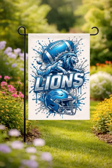Discover Detroit Football Garden Flag double-Sided Handmade custom football