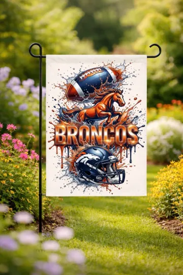 Discover Denver Football Garden Flag double-Sided Handmade custom football