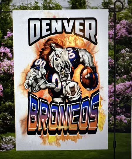 Discover Denver Football Garden Flag double-Sided Handmade custom football