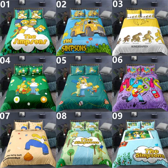 Discover The Simpsons Single Double Queen King Size Bed Quilt Doona Duvet Cover Set