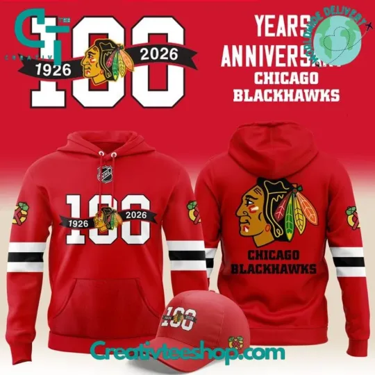 Discover Chicago Blackhawk 100 Years Anniversary 3D Hoodie