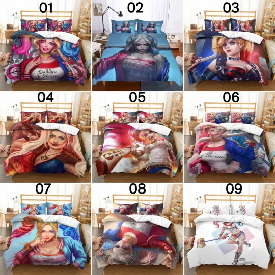 Discover Harley Quinn Single/Double/Queen/King Bed Quilt/Doona/Duvet Cover Set Pillowcase