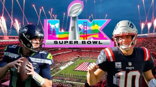 Super Bowl LX Patriotsss vs Seahawkss Super B.owll Watch Party Invitation, AOP Banner