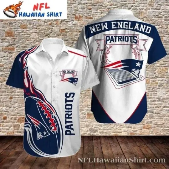 Discover Patriotic Pride White And Navy New England Patriots Hawaiian Shirt