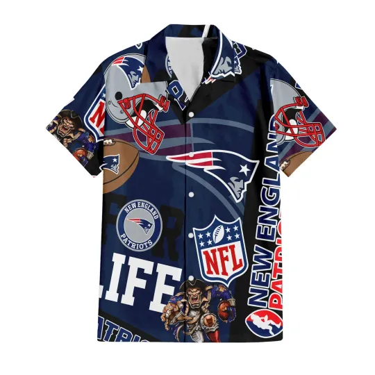 football New England Patriots For Life Hawaiian Shirt