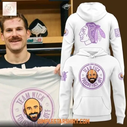 Discover Chicago Blackhawk x Team Nick 1Foligno Face-Off Fight Cancer 3D Hoodie