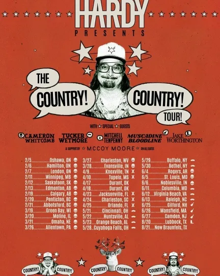 Discover Hardyy Presents The Country Tour 2026 Poster