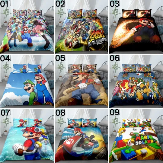 Super Mario Bedding Set, Gift for Friends