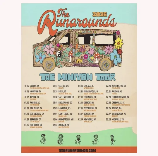 Discover The Runarounds The Minivan Tour 2026 Official Concert Poster