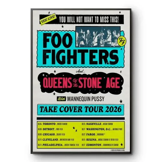 Discover FF Band Fighters Take Cover With Queen Of The Stone Age Schedule Tour 2026 poster