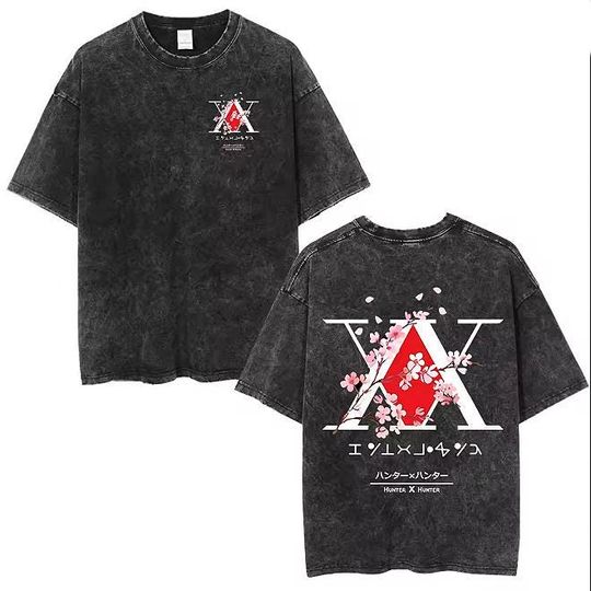 Discover xHunter Oversized Vintage Washed Anime T-Shirt