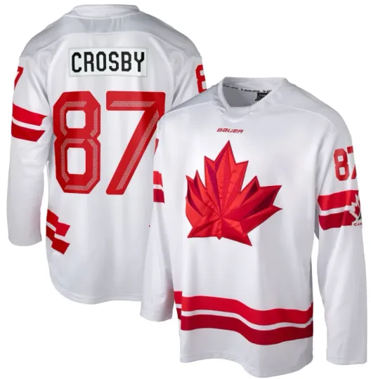 Discover Men's 2026 Canada Bauer Olympics White Replica Hockey Jersey Sidney Crosby