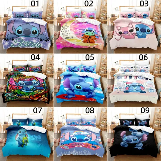 Discover Stitch Cartoon Bedding Set, Gift for Friends
